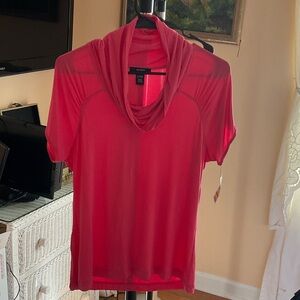 Alfani Vibrant pink Short Sleeve Cowl Neck Top